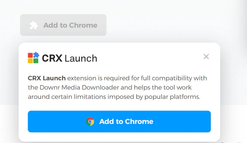 add downr youtube downloader extension for chrome
