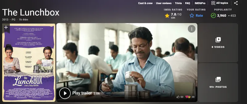 hindi movie - the lunchbox