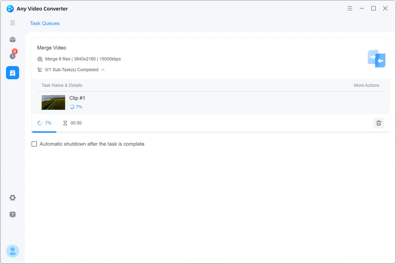 start merging videos